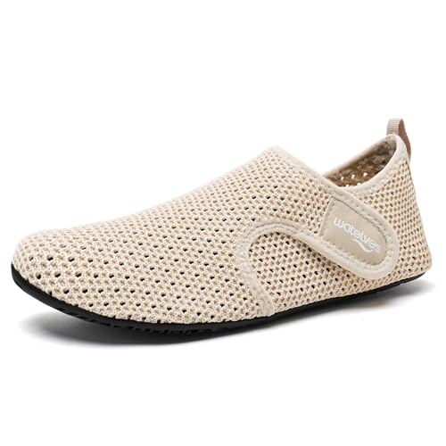 WateLves Water Shoes for Women Men Swim Beach Aqua Socks Quick Dry Barefoot House Slippers Travel Shoes with Adjustable Magic Tape for Pool Diving Boating Yoga SurfBeige4041 - Image 3
