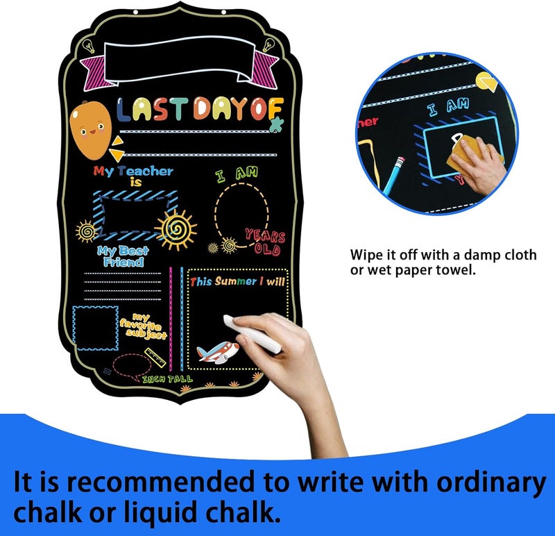 ARS First & Last Day of School Board, 14.5x8.7 Inch for Kids Boys Girls, School Day, Kids Unisex - Image 3