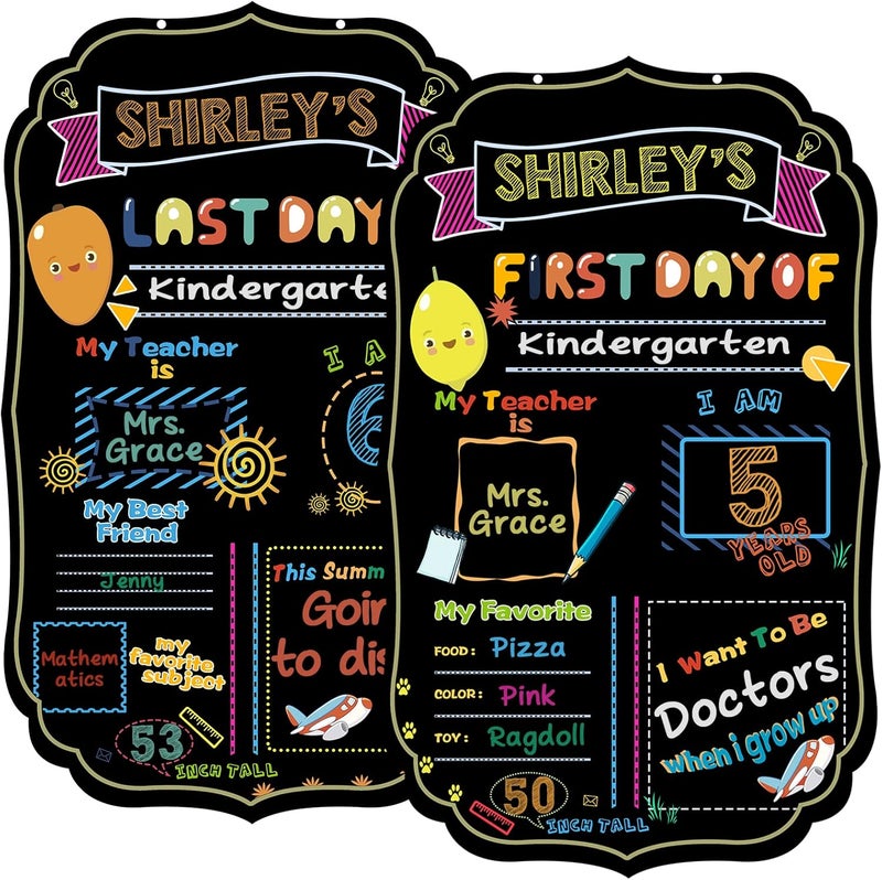 ARS First & Last Day of School Board, 14.5x8.7 Inch for Kids Boys Girls, School Day, Kids Unisex - Image 1