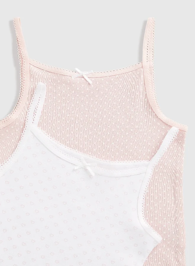 Mothercare Pink and White Cami Vests - 5 Pack