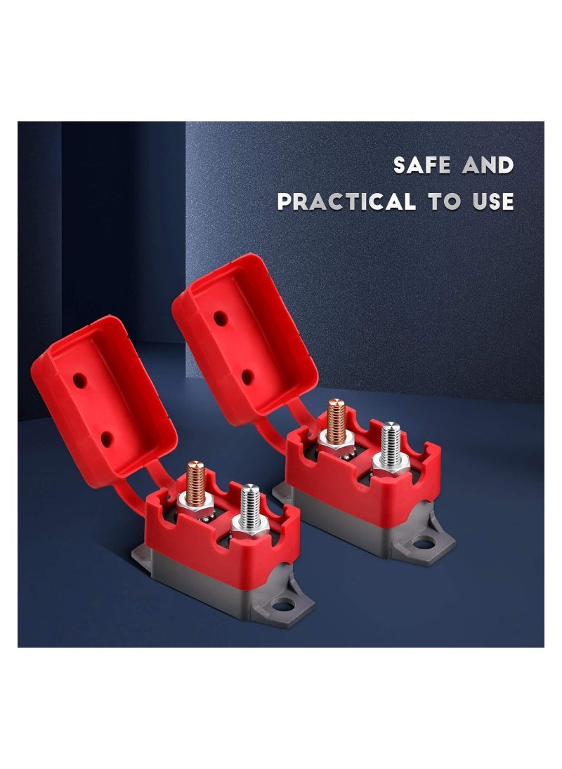 إكسفور - العاصمة 12v-24v التلقائي إعادة تعيين قواطع دوائر مع غطاء الرأس المزدوج الترباس قواطع دوائر ، البحرية ، شاحن البطارية ، شاحنة ، حافلة ، سيارة كهربائية ، محرك السيارة 4 قطع ( 50 أمبير ) - Image 1