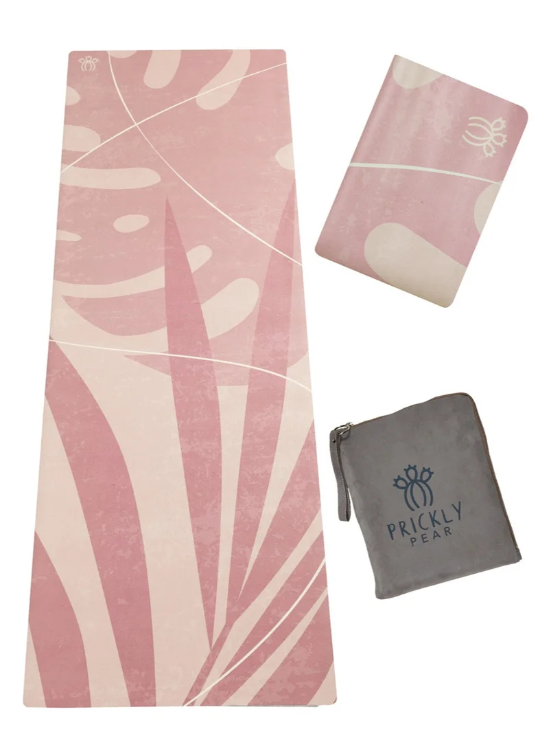 Prickly Pear Pear Wander Print Non-Slip Suede Top 1Mm Travel Yoga Mat - Lightweight And Portable