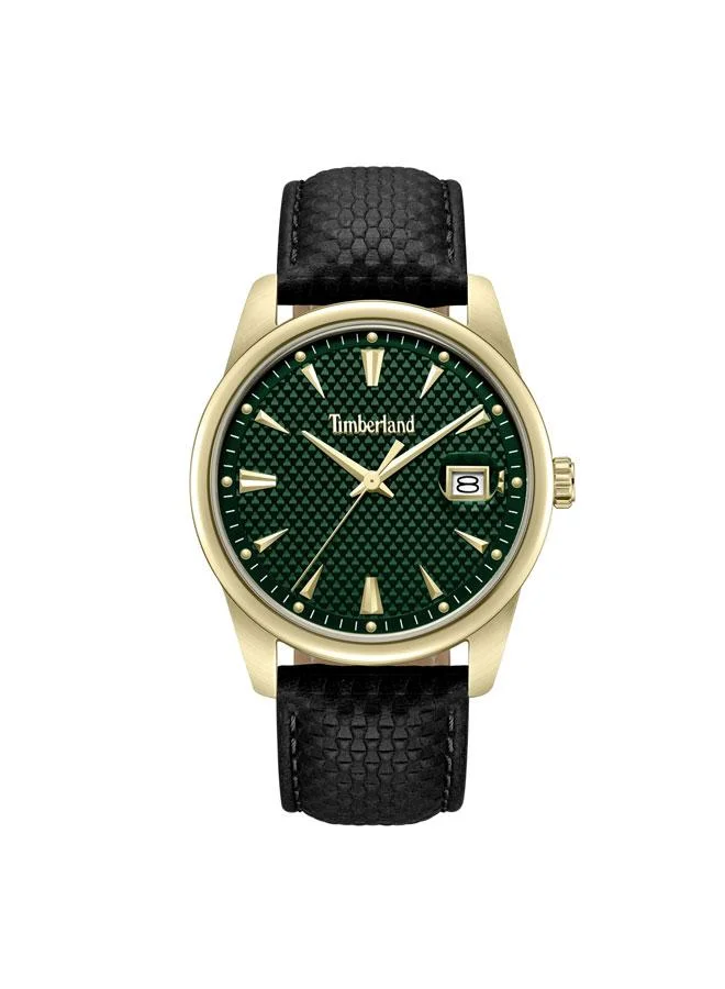 تمبرلاند Jahscepi Green Dial Leather Strap Analog Watch for Men, 42mm