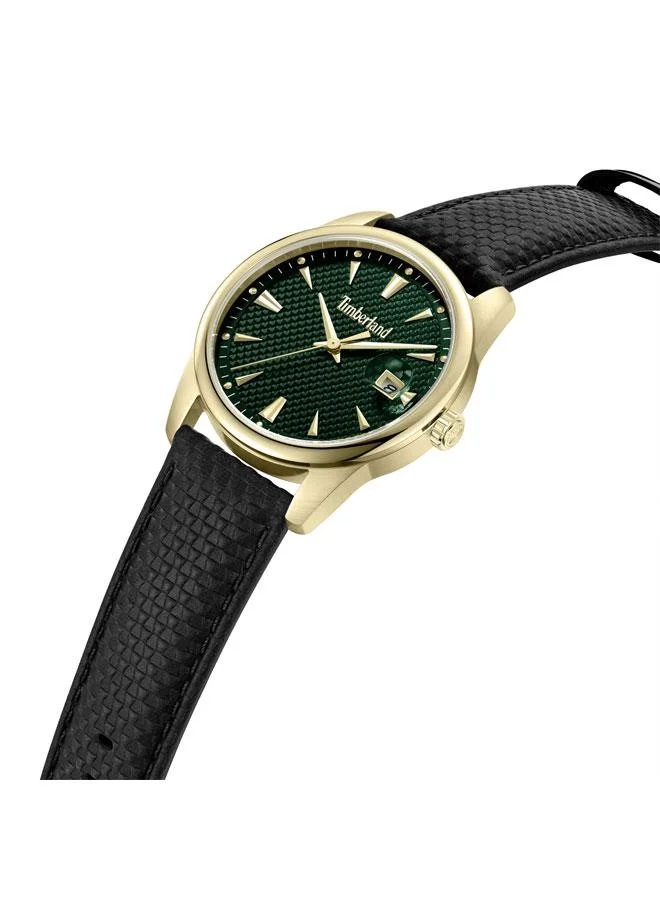 تمبرلاند Jahscepi Green Dial Leather Strap Analog Watch for Men, 42mm
