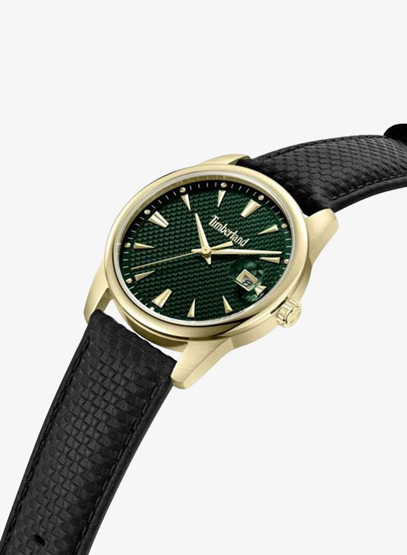تمبرلاند Jahscepi Green Dial Leather Strap Analog Watch for Men, 42mm