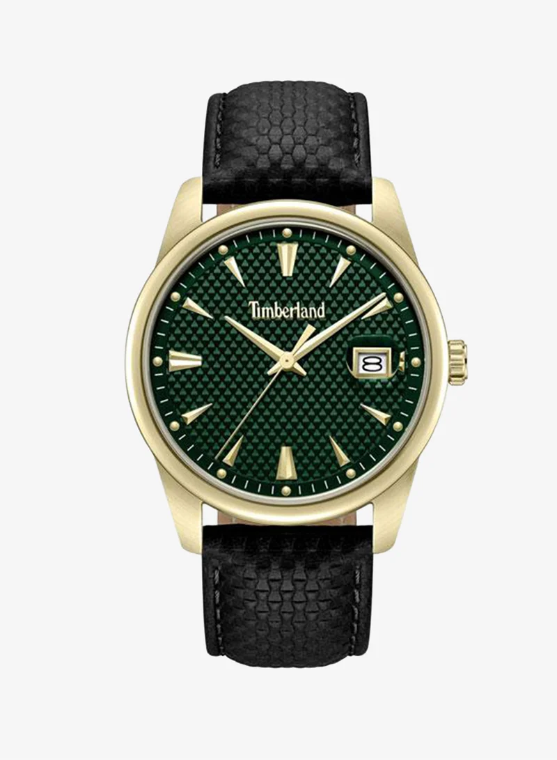 تمبرلاند Jahscepi Green Dial Leather Strap Analog Watch for Men, 42mm