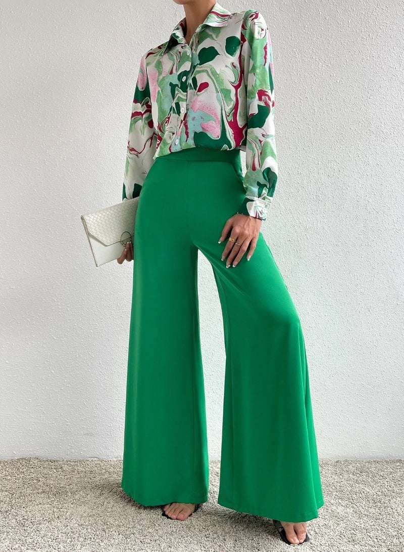 Shougu New Product Elegant Wide Leg Pants Fashion Casual Set - Image 1