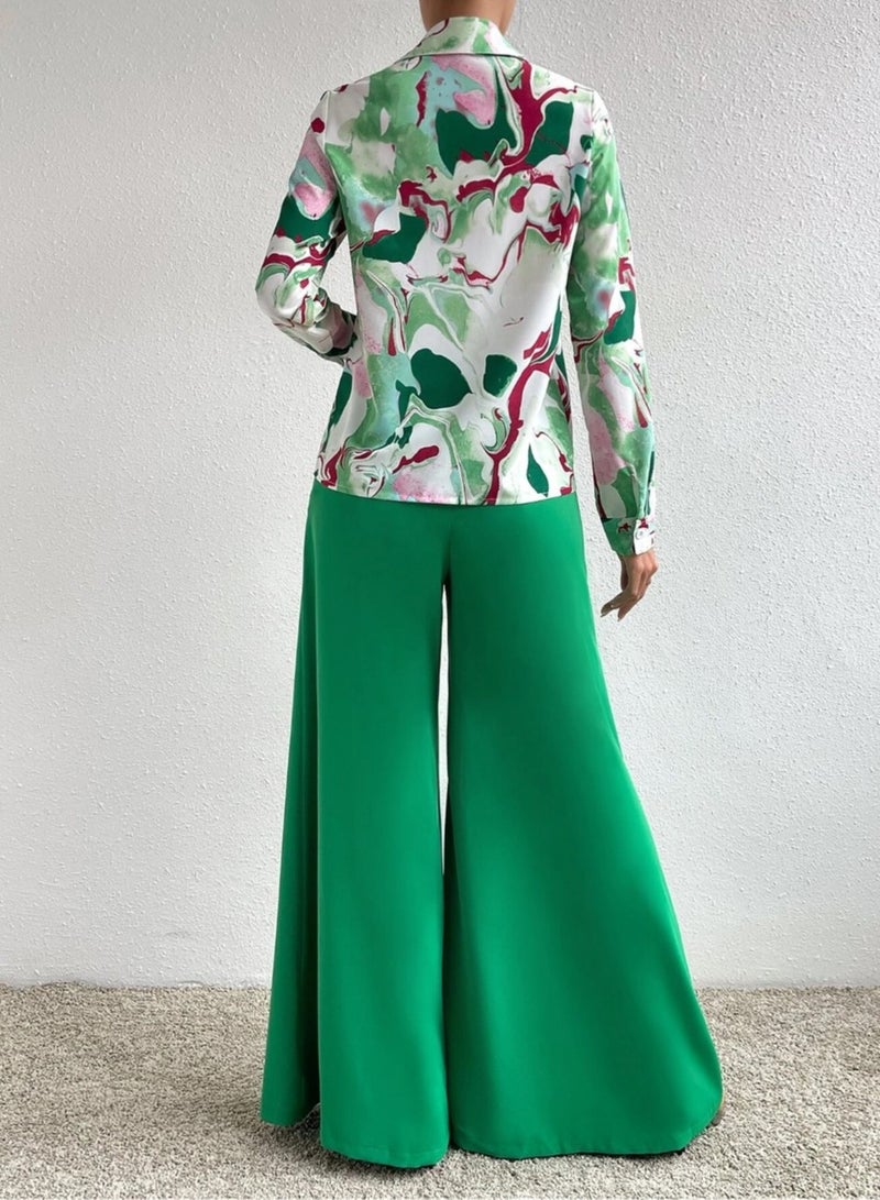 Shougu New Product Elegant Wide Leg Pants Fashion Casual Set - Image 2