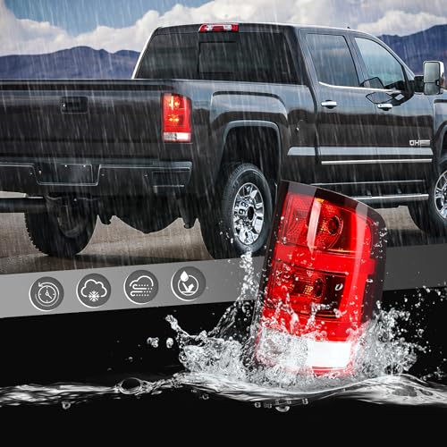 FICOLPO Tail Lights Assembly for 2007-2013 GMC Sierra 1500, 2007-2014 GMC Sierra 2500HD 3500HD (Black Shell, Passenger Side) - Image 3