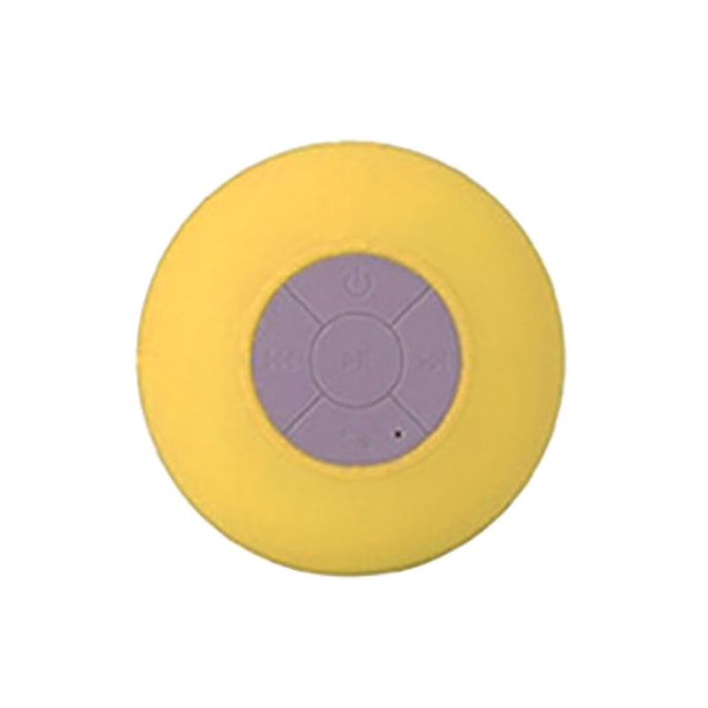 Mini Bluetooth Speaker: Yellow Waterproof Portable Speaker - 3 Hours Playtime With Built-in Mic for Bathroom Car Use - Image 1