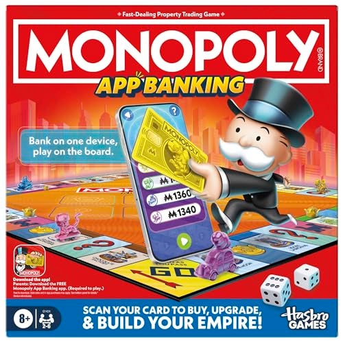 HASBRO - GAMING Monopoly App Banking Board Game | App-Enabled Game | Links to Smart Devices | Ages 8+ | 2 to 6 Players | 45 Mins. | Family Games for Kids - Image 1