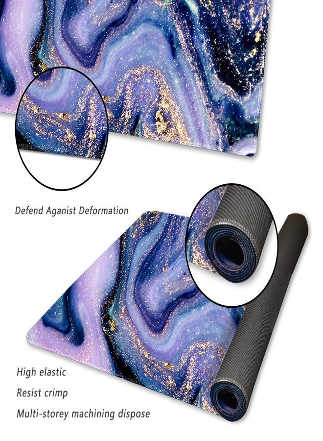 ARTSO Extended Gaming Mouse Pad XXL ArtSo Large Keyboard Mat Long Mousepad Desk Decor Writing Pad Non Slip Rubber Base Stitched Edges for Work, Game, Office, Home, 35.1" x 15.7", Purple Marble - Image 2
