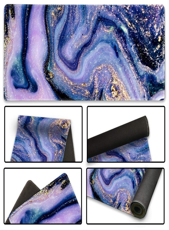 ARTSO Extended Gaming Mouse Pad XXL ArtSo Large Keyboard Mat Long Mousepad Desk Decor Writing Pad Non Slip Rubber Base Stitched Edges for Work, Game, Office, Home, 35.1" x 15.7", Purple Marble - Image 4