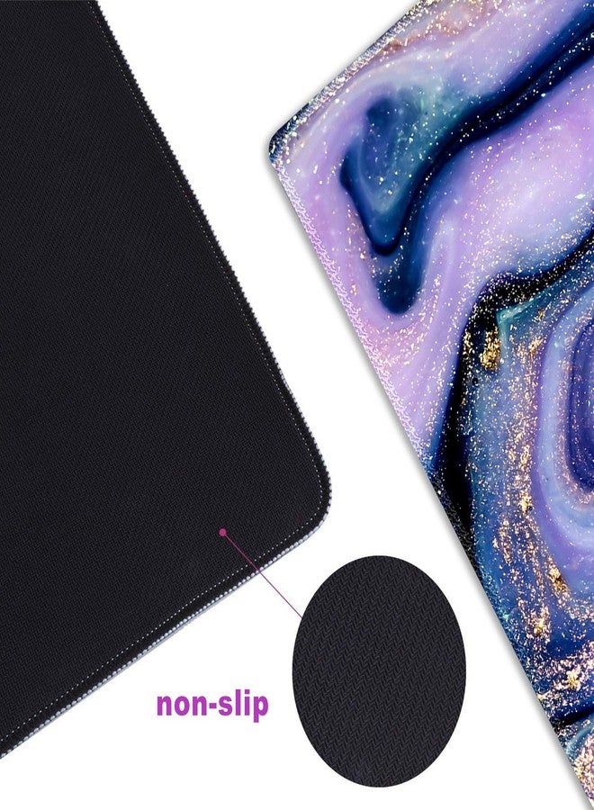 ARTSO Extended Gaming Mouse Pad XXL ArtSo Large Keyboard Mat Long Mousepad Desk Decor Writing Pad Non Slip Rubber Base Stitched Edges for Work, Game, Office, Home, 35.1" x 15.7", Purple Marble - Image 5