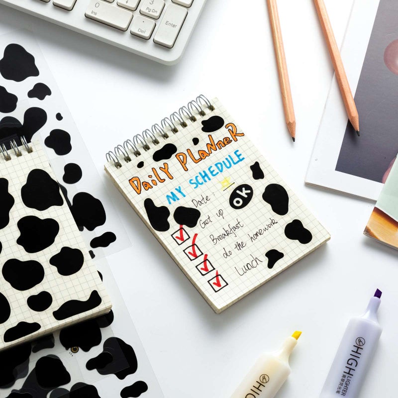 FFNIU 600Pcs Cow Print Stickers, Self-Adhesive Wall Decals Vinyl Print, Black Waterproof Animal Stickers for Cow Themed Bathroom, Nursery, Bedroom and Living Room Wall Decor - Image 2