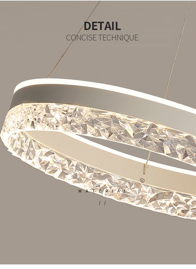 ERENYEA - White 1-ring dimming chandelier 50W Chandelier With Remote Control In Dining Room Kitchen Island - Image 1