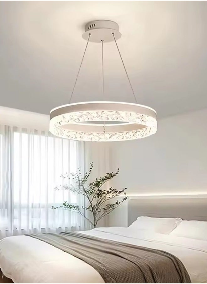 ERENYEA - White 1-ring dimming chandelier 50W Chandelier With Remote Control In Dining Room Kitchen Island - Image 1