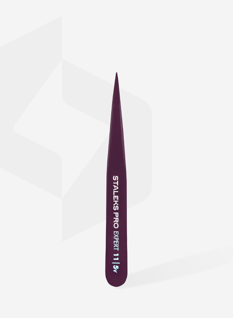 STALEKS PRO Eyebrow tweezers Violet - EXPERT 11 | TYPE 5v (point) - Image 3