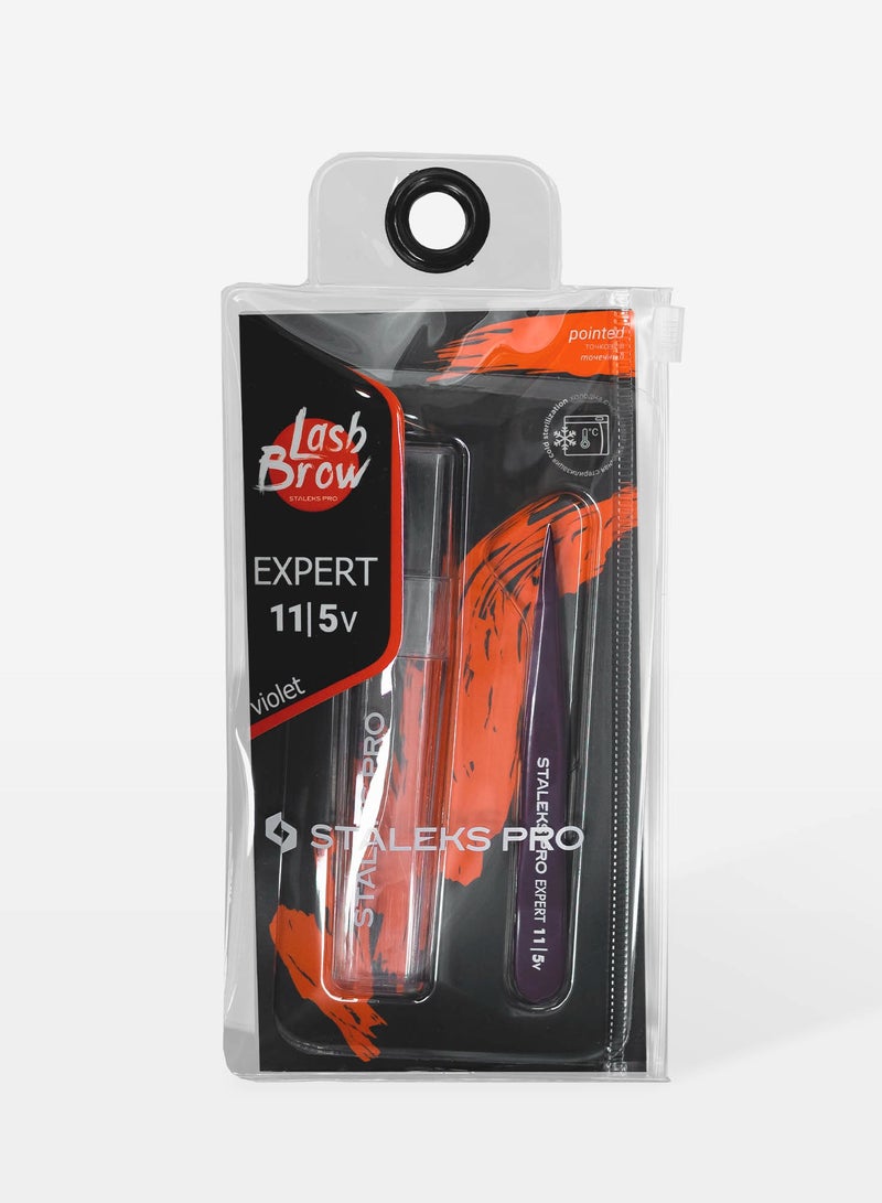 STALEKS PRO Eyebrow tweezers Violet - EXPERT 11 | TYPE 5v (point) - Image 4