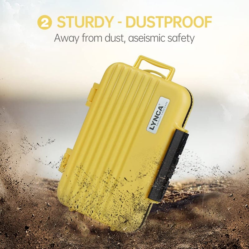LYNCA 24 Slots Camera Memory Card Case Holder Water-Resistant Anti-Shock SD Card Case Holder Wallet for 8 SD Cards 4 CF Cards 12 Micro SD/TF Cards Storage Box, Compact Memory Cards Wallet (Yellow) - Image 5