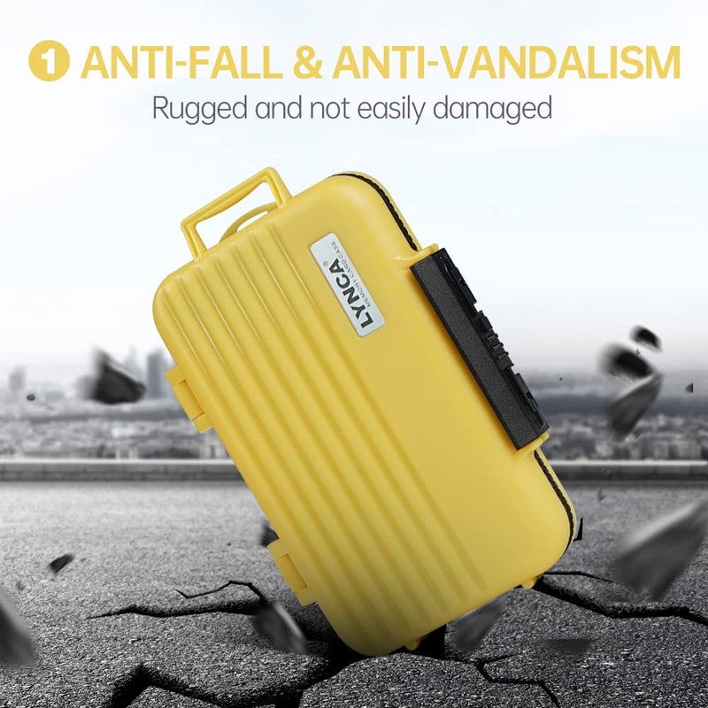 LYNCA 24 Slots Camera Memory Card Case Holder Water-Resistant Anti-Shock SD Card Case Holder Wallet for 8 SD Cards 4 CF Cards 12 Micro SD/TF Cards Storage Box, Compact Memory Cards Wallet (Yellow) - Image 4