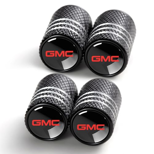 TACOMA Tire Valve Stem Cap Cover for GMC Sierra Denali Canyon Terrain Yukon Jimmy Acadia Belt O-Ring Seal Corrosion Resistant tire Valve caps 4 Pack Black - Image 1