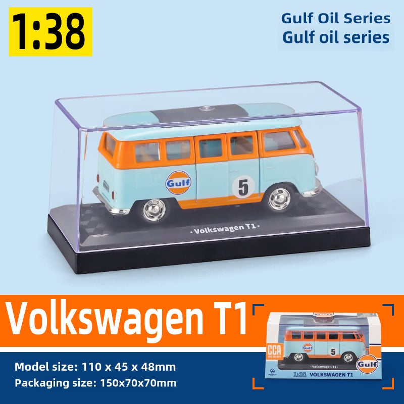 1:43 Deluxe Fashion Car Model Toy Collection 1 to 38 Volkswagen T1 bus-box-Blue 
