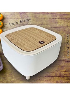 Arabest Mini Trash Can with Lid Countertop Small Desktop Garbage Cans Cute Tiny 0.5 Gallon, Office Trash Can with Lid, Bedroom Garbage Can with Push Button, White Square  - Image 2