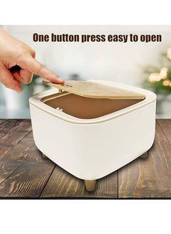 Arabest Mini Trash Can with Lid Countertop Small Desktop Garbage Cans Cute Tiny 0.5 Gallon, Office Trash Can with Lid, Bedroom Garbage Can with Push Button, White Square  - Image 3