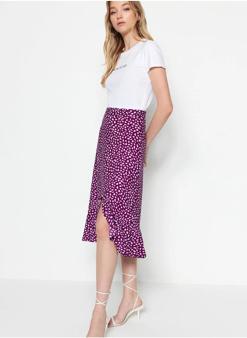 trendyol High Waist Printed Skirt