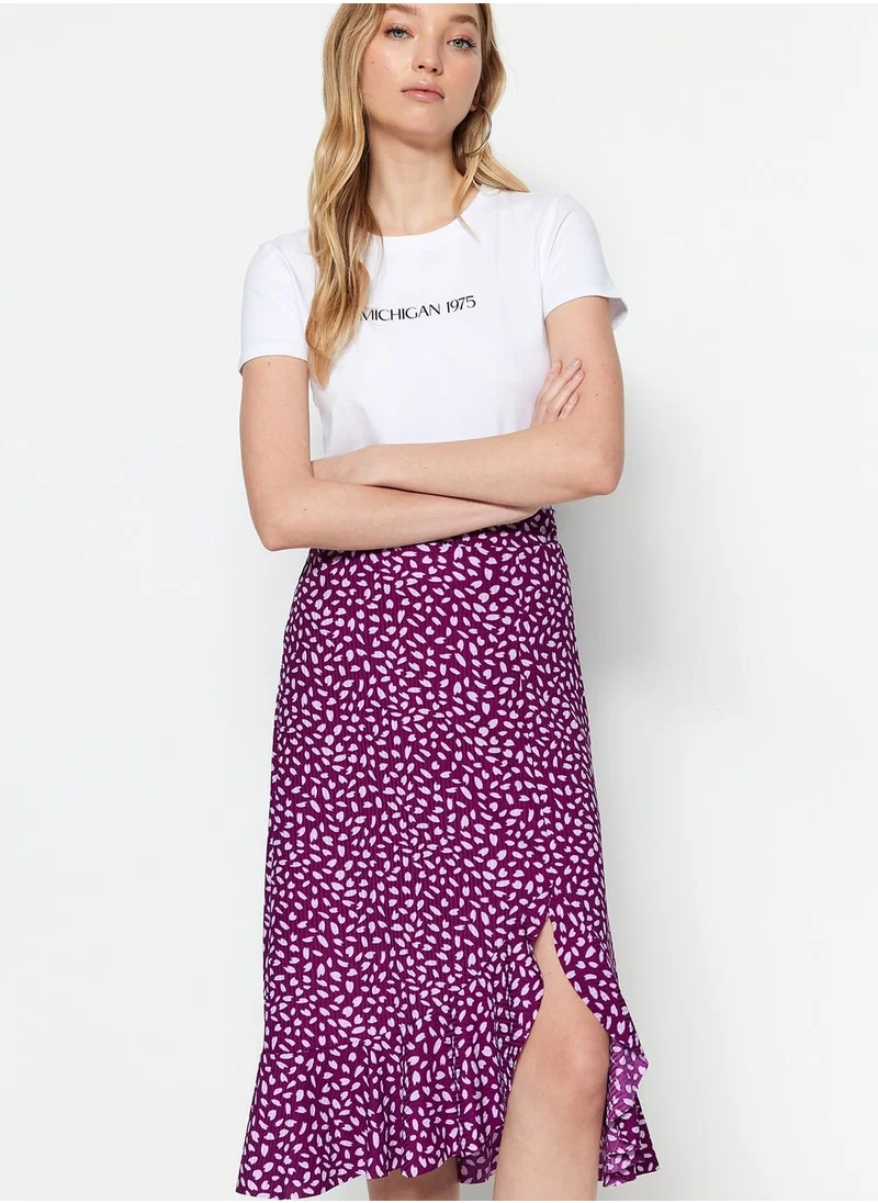 trendyol High Waist Printed Skirt
