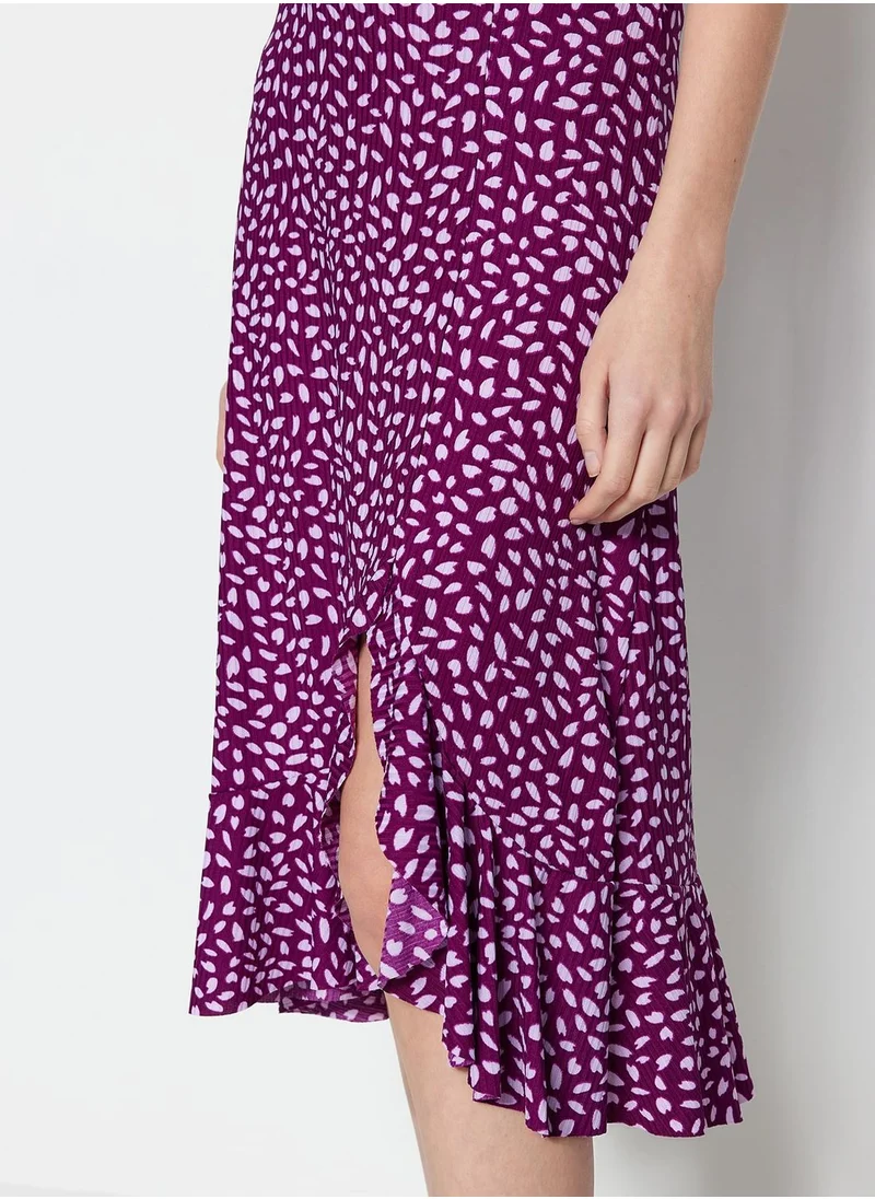 trendyol High Waist Printed Skirt