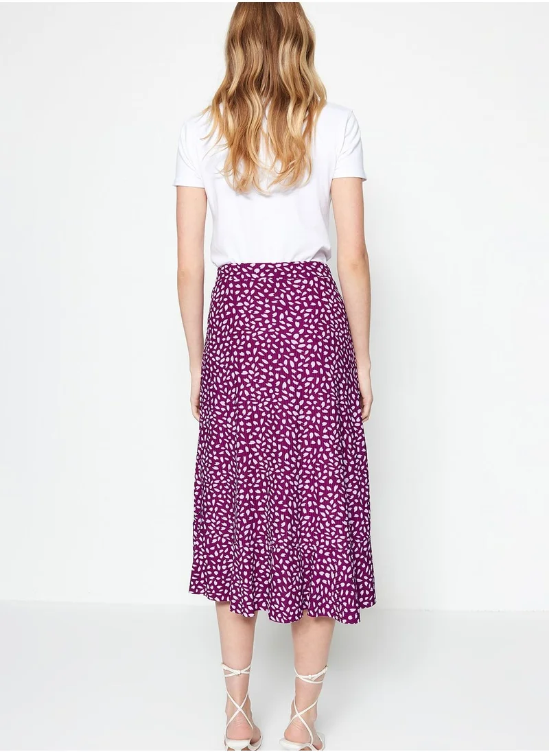 trendyol High Waist Printed Skirt