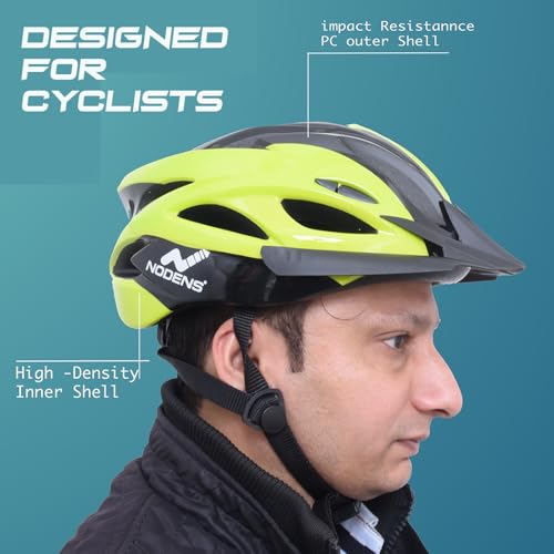 Nodens Cycle Helmet for Cycling Helmet for Men Helmet (Black/Yellow, L) - Image 2