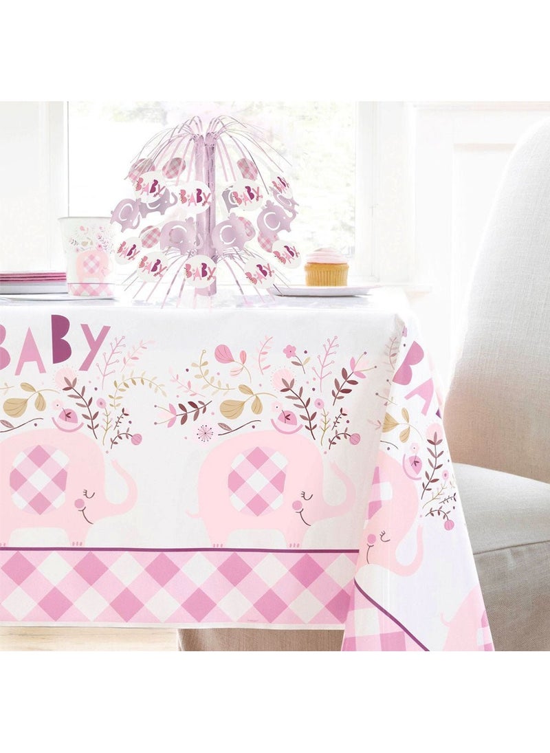 Unique Baby Shower Elephant Expandable Pink Cardboard 18x23cm - Image 2