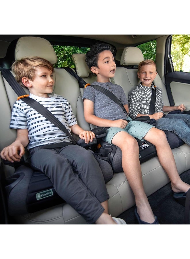 Chicco مقعد سيارة Chicco GoFit® ClearTex® بدون ظهر، مقعد معزز للسفر للسيارة، مقعد معزز محمول للأطفال الذين لا تقل أعمارهم عن 4 سنوات ووزنهم بين 40-110 رطل. | ظل/أسود - Image 3