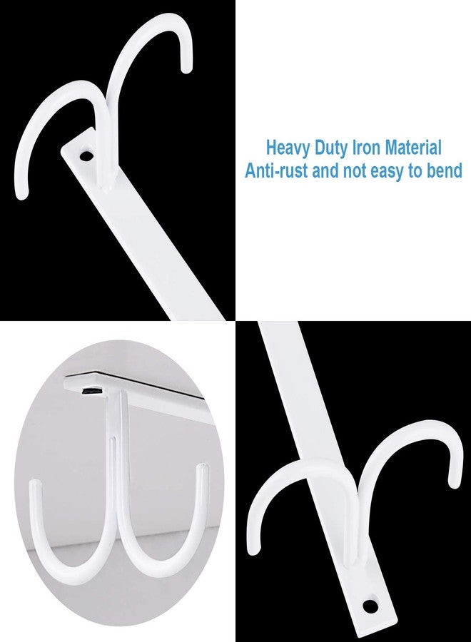 FOMANSH Mug Rack Under Cabinet - Coffee Cup Holder, 8 Mugs Hooks Under Shelf, Display Hanging Cups Drying Hook for Bar Kitchen Utensils White, 2 Pack - Image 5