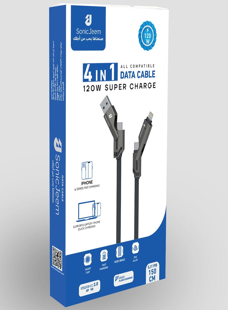 SONIC JEEM Fast Charging 4in1 Data Cable SJ119B - Image 5