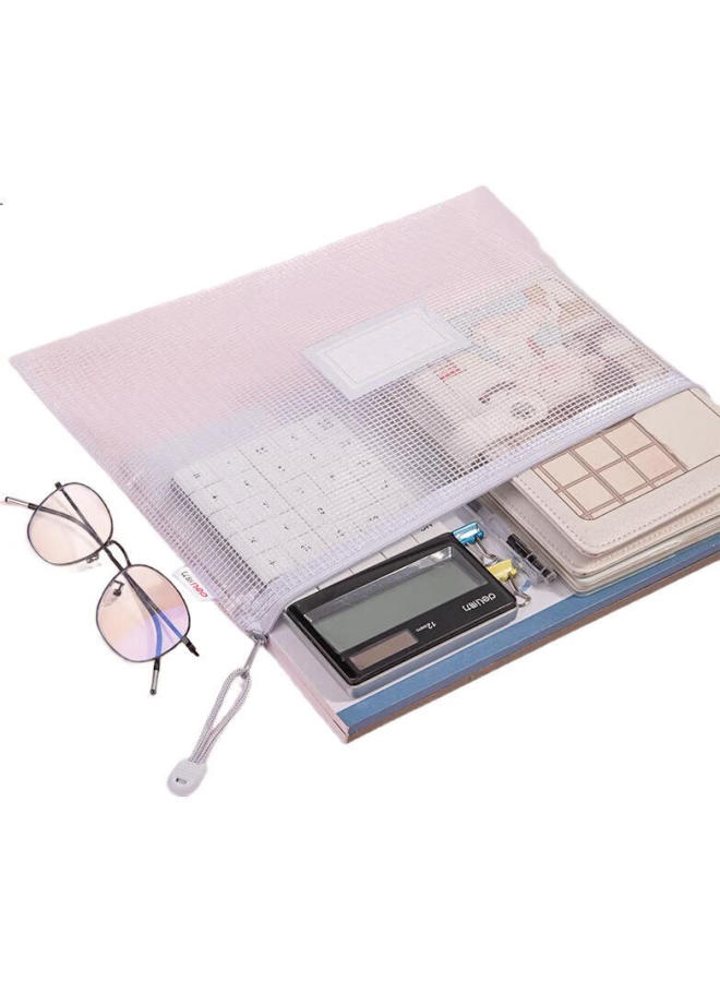 Deli 5 A4 Grid Zipper Bags, File Folders For First-Grade Elementary Students, Subject Classification Bags With Labels, Morandi Mixed Colors 63484A - Image 3