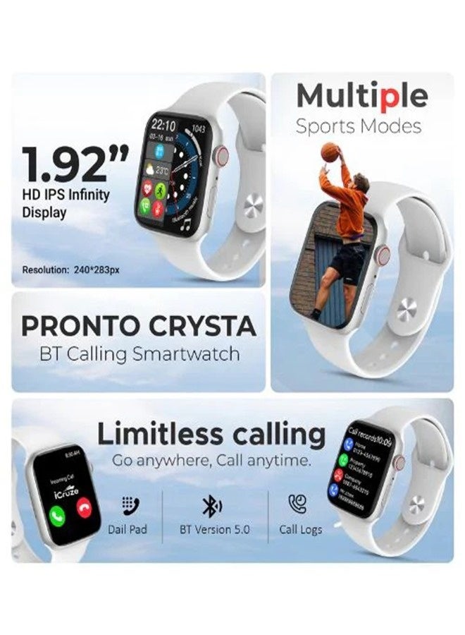 iCruze ساعة ذكية برونتو كريستا بلوتوث 5.0، IP67، شاشة تعمل باللمس HD بحجم 1.92 بوصة، تاج دوار، متوافقة مع أندرويد وآيفون، مع ضمان - Image 3