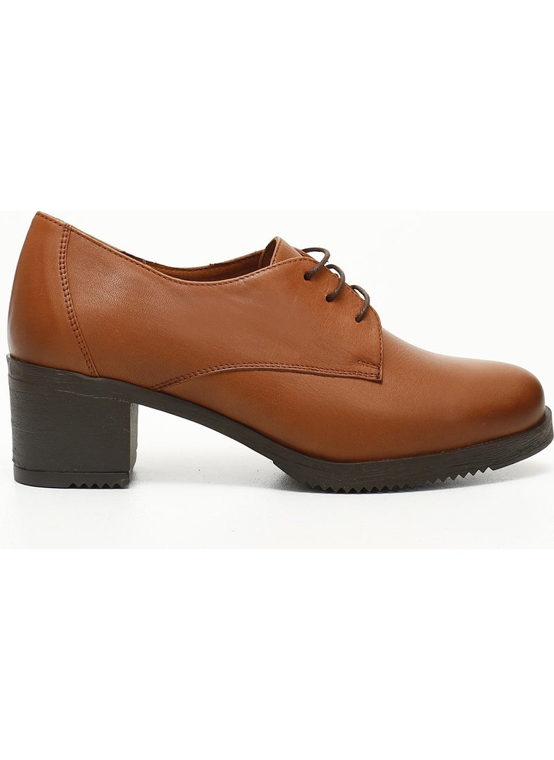 Gönderi(r) Gön Genuine Leather Round Toe Medium Heel Lace-Up Women's Shoes 24230  - Image 1