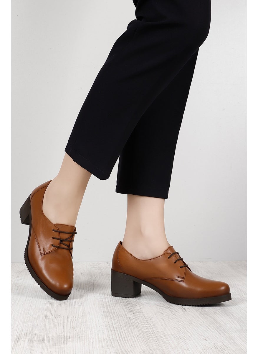 Gönderi(r) Gön Genuine Leather Round Toe Medium Heel Lace-Up Women's Shoes 24230  - Image 2