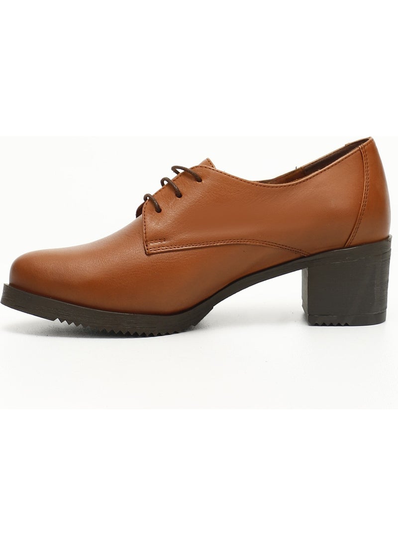 Gönderi(r) Gön Genuine Leather Round Toe Medium Heel Lace-Up Women's Shoes 24230  - Image 4
