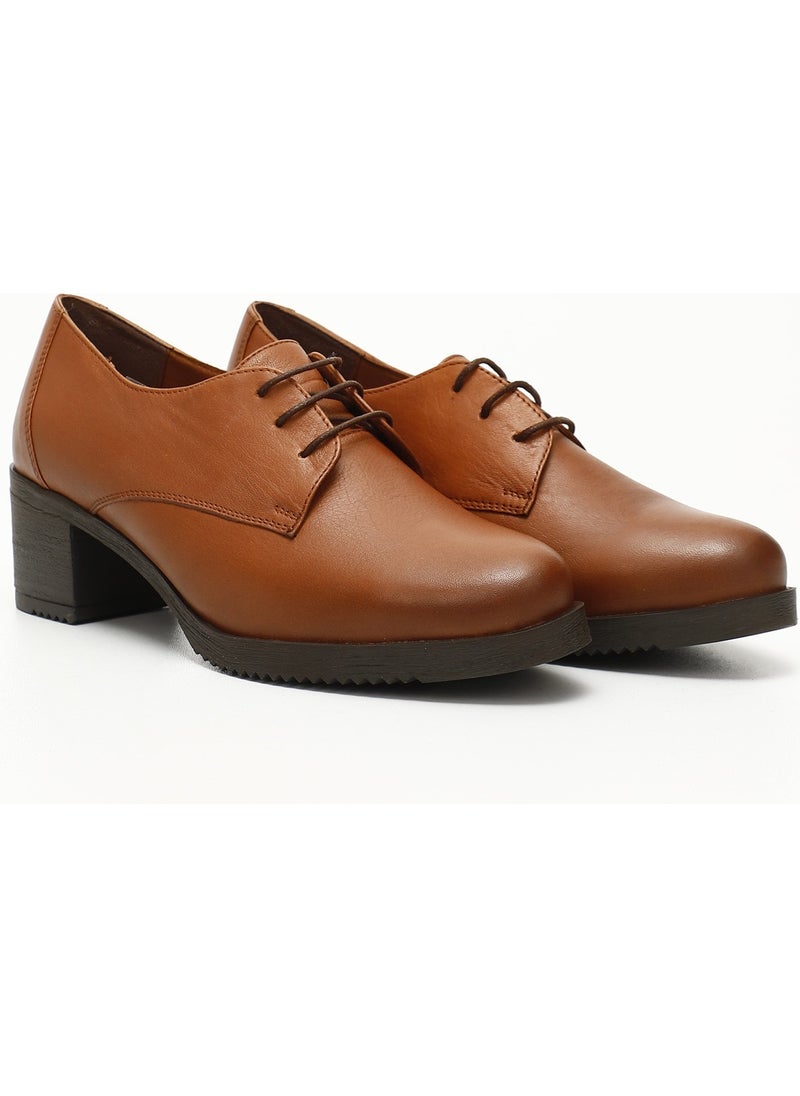 Gönderi(r) Gön Genuine Leather Round Toe Medium Heel Lace-Up Women's Shoes 24230  - Image 3