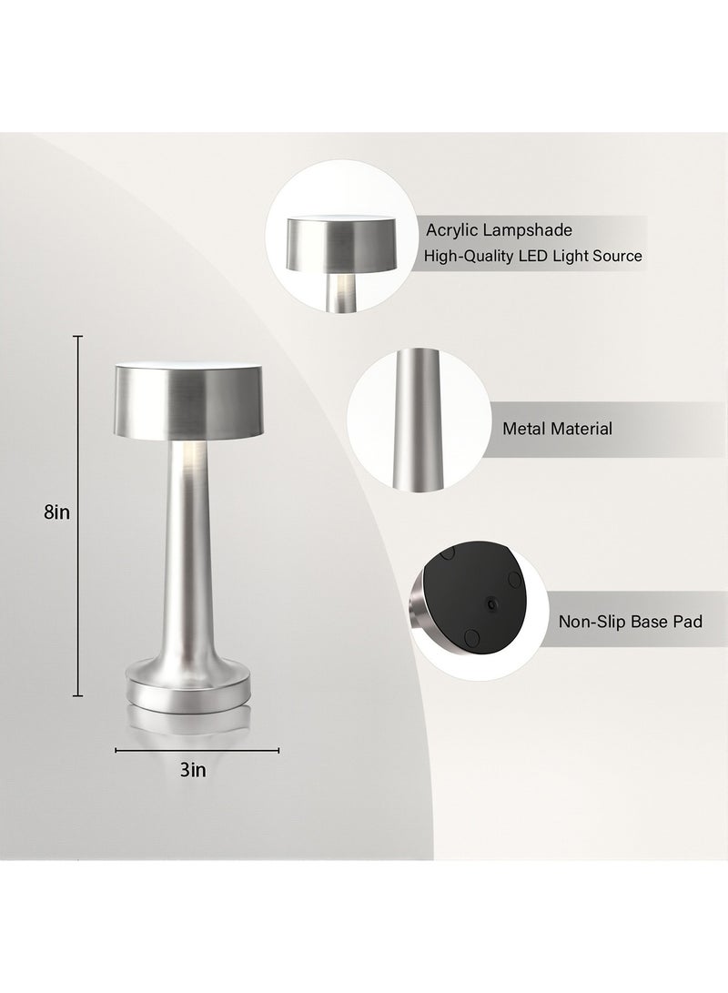 LED Table Lamp with Touch Sensor, 3 Modes, Stepless Dimming, Energy-Saving Portable Rechargeable Cordless Desk Lamp, Suitable for Bedrooms, Kids Nursery, Restaurants, Nightstand, Terraces, Hotels, Bedside Lamps  - Image 4