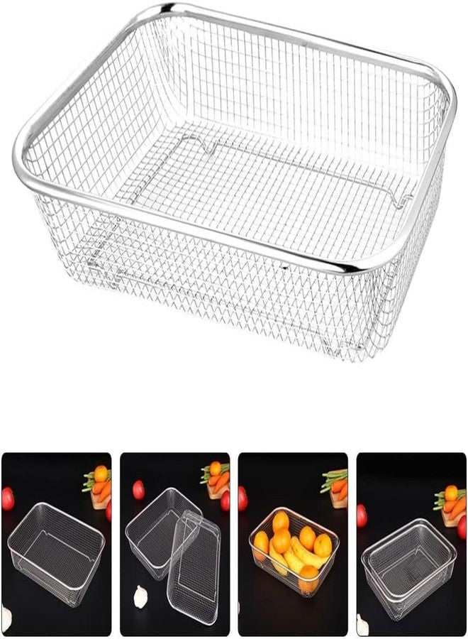 Zomify Stainless Steel Square Mesh Colander Basket for Kitchen - Over Sink Strainer for Rice, Pasta, Vegetables, and Fruits - Image 3