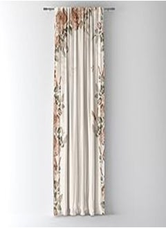 Shatta Fabrics and Curtains Floral Printed Shatta Curtain Code-153 Single Side Stripe 