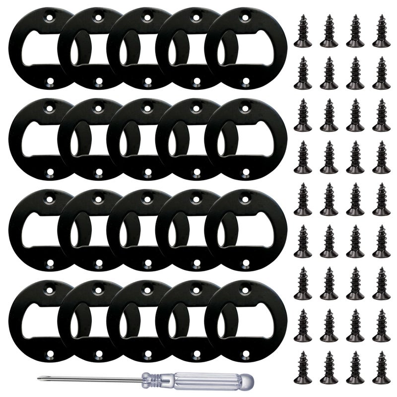 TECARATE Bottle Opener Insert - 20 Sets Stainless Steel Inserts Kit with Screws Screwdriver for DIY Resin Mould Kit Hardware Parts Supplyï¼ˆblack) - Image 1
