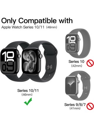 مجموعة من 3 واقيات شاشة ذاتية الشفاء لساعة Apple Watch Series 11/10 مقاس 46 مم، طبقة مرنة من مادة TPU عالية الوضوح مضادة للخدش وخالية من الفقاعات مع مجموعة تركيب سهلة - view 2