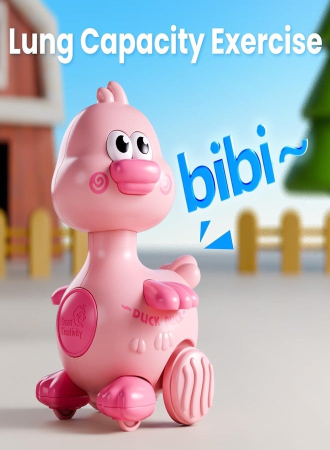 ACROWN لعبة سيارة البطة من أكراون، اضغط للانطلاق، سيارات سباق للأطفال، لعبة للأطفال الرضع، هدية عيد الميلاد الأول للأطفال من عمر 12-18-24 شهرًا، 1-3 سنوات (اضغط على البطة الكبيرة) - Image 4